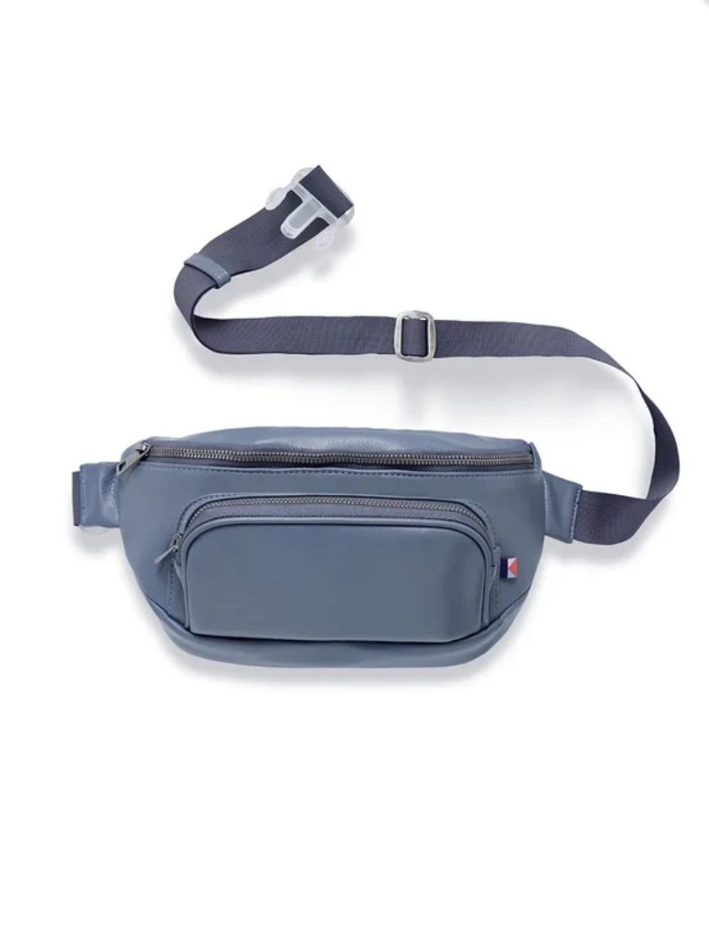 Kibou Vegan Leather Premium Fanny Pack Diaper Bag - SMOKY INDIGO